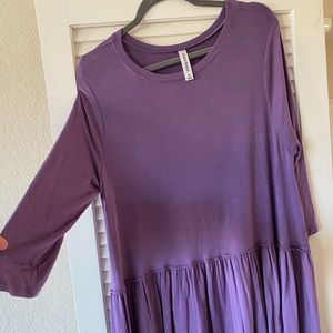 Purple long top with peplum